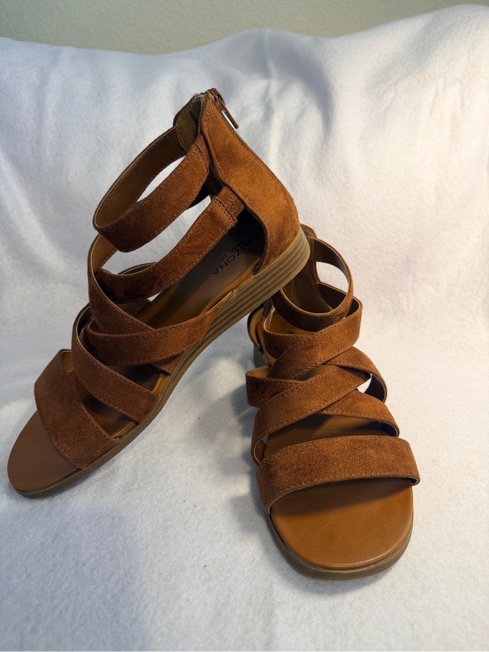 Arizona Women’s Brown Strappy Microsuede Sandals